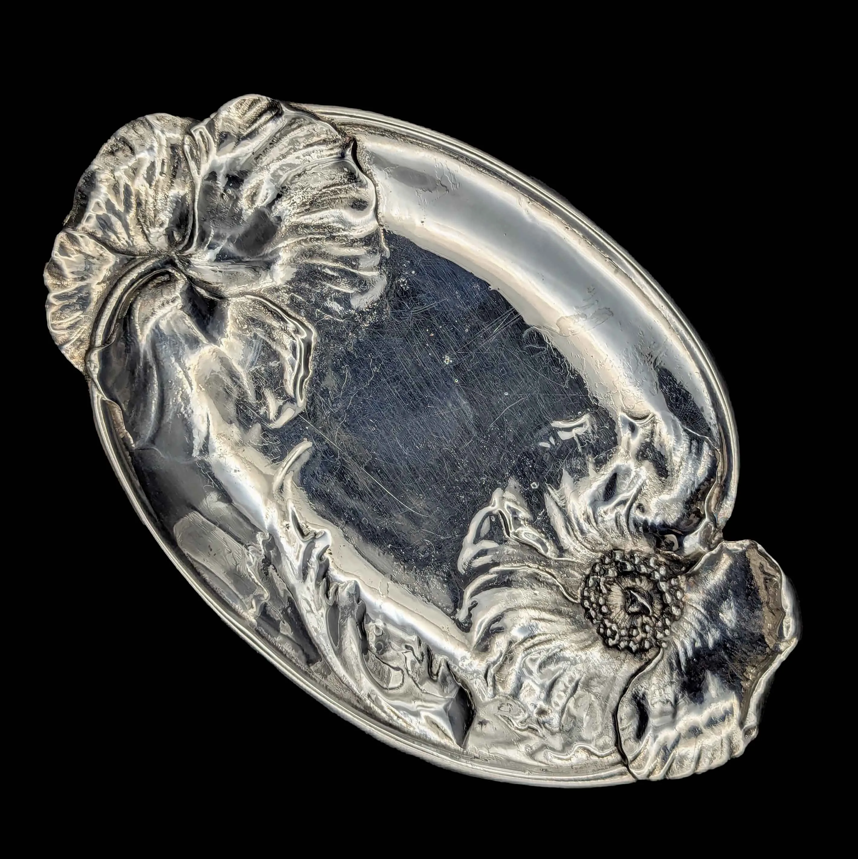 Petite coupe Art Nouveau &agrave; d&eacute;cor d'an&eacute;mone GALLIA