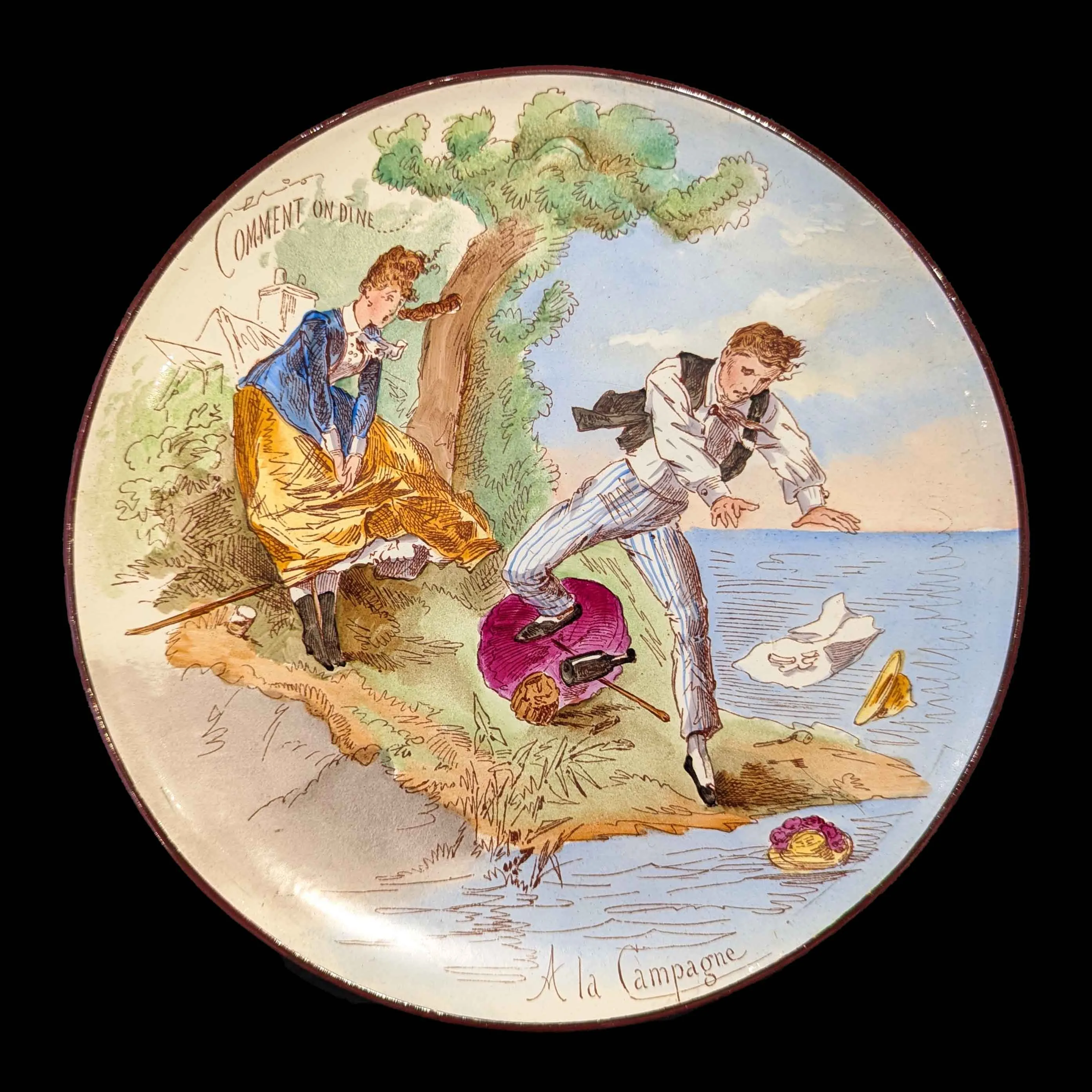 Assiette de la s&eacute;rie ''Comment on d&icirc;ne", Manufacture de Vieillard